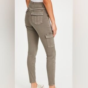 Spanx Cargo Skinny Jeans Color Soft Sage Green Size Medium Tall